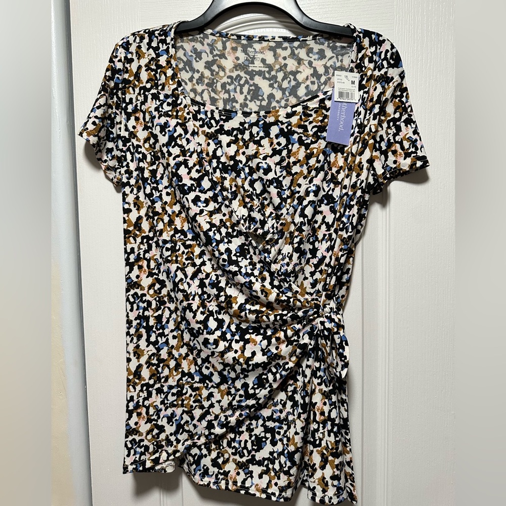 Motherhood maternity side wrap nursing blouse